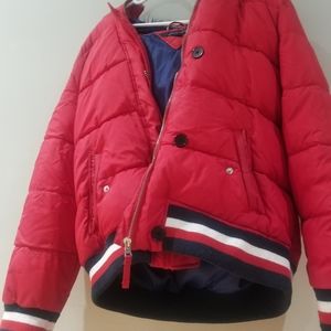 Red tommy Hilfiger puffer jacket